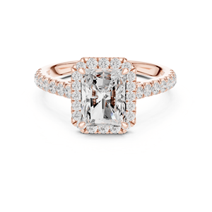 Anillo de Compromiso de Diamante Cultivado en Laboratorio de 2 Quilates con Corte Radiante y Halo Solitario para Mujer, Plata de Ley 925, Certificado IGI, para Boda o Fiesta - Product Image 3