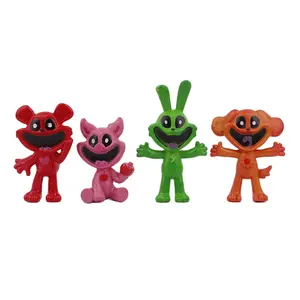 Megan Neuheit lächelnde Kreaturen gruselige lächelnde Tierserie Puppe-Figurspielzeug rosa Piggy PvC-Spielzeug