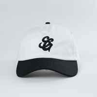 Gorra de Béisbol Personalizada OEM de 5 Paneles con Logotipo Bordado en Relieve, Gorra de Béisbol de Dos Tonos con Talla Ajustable para Hombre
