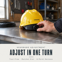 Casque de sécurité industriel certifié EN397 en ABS, suspension à 6 points, réglage par cliquet, casque rigide pour la construction et l'entrepôt