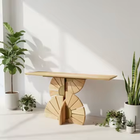 Table console d'entrée en bois massif de luxe léger Idao, table de bar, table de fin de scène de porte d'entrée, table console d'entrée