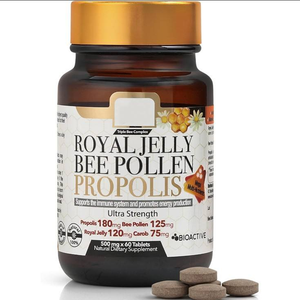 Complexe d'abeilles biologiques en gélules souples, pollen d'abeille, <span class=keywords><strong>gelée</strong></span> <span class=keywords><strong>royale</strong></span>, <span class=keywords><strong>propolis</strong></span>, complément alimentaire composé, capsules naturelles pour la santé des abeilles - Product Image 1