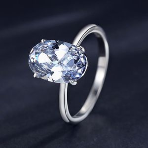 Bague de Mariage de Luxe Ada Jewelry en Argent Sterling S925 avec Zircon Oval 5 carats pour <span class=keywords><strong>Femme</strong></span>, Idéale pour les Fêtes - Product Image 2
