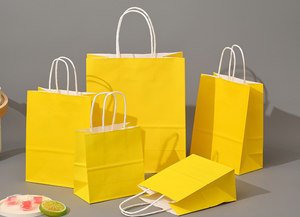 Custom Logo Eco Friendly <b>Biodegradable</b> Moisture Proof Take Out Kraft <b>Paper</b> Gift Shopping Carrier Recycled <b>Paper</b> Grocery Gift Bag - Product Image 2