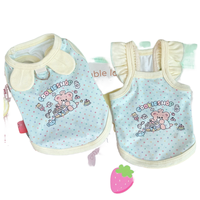 Gilet pour animaux de compagnie en tissu fin de luxe, doux, respirant et respectueux de la peau, avec motifs de dessins animés mignons et impression numérique de palettes de couleurs macaron
