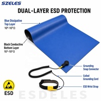 Tapis de sol ESD antidérapant bleu marine personnalisé en usine, tapis de sol ESD pour ligne de production électronique, tapis en caoutchouc antistatique
