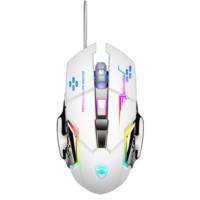 FRIWOL 3200dpi 조절 가능한 광학 게이밍 마우스 6D 게임 프로그래밍 RGB 백라이트 유선 USB 인터페이스 인체공학적 디자인