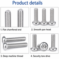 304 Stainless Steel Flat Head Cap Screws DIN965 Hex Socket Countersunk Fasteners Metric Thread for Machinery Assembly