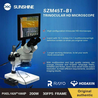 Portable Trinocular Microscope SZM45T-B1 LCD Video Microscope with Camera for PCB & Mobile Repair