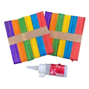 Rainbow Popsicle DIY Winter Craft Bâton en bois écologique et durable pour crème glacée jetable et décor <span class=keywords><strong>de</strong></span> Noël - Product Image 2