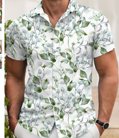 Chemise pour homme à imprimé numérique 3D en forme de cœur et de toile d'araignée pour Noël, tendance et polyvalente, à manches courtes, décontractée, adaptée à un usage quotidien