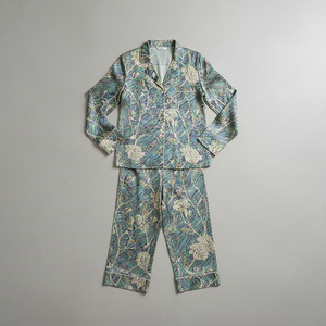 Pijama de seda de verano de calidad superior de lujo para mujer, novedad de primavera, conjunto de seda estampado de lujo de manga larga, ropa de descanso de dos piezas - Product Image 4
