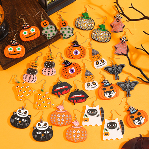 Pendientes de Acrílico de Halloween 2025, Diseño de Araña, Murciélago, Esqueleto, Bruja, Fantasma, Dibujos Animados, Ligeros, para Mujer - Product Image 5