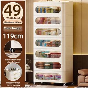 Mobiletto Moderno a 7 Ripiani in Plastica con Cassetti Trasparenti Scanalati, Organizer <span class=keywords><strong>Mobile</strong></span> per <span class=keywords><strong>Bagno</strong></span> - Product Image 3