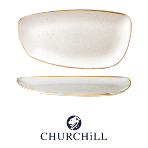 Plateau Stonecast Speckled Geo 35 × 18,5 cm Blanc Décoré à la Main Churchill - Product Image 4