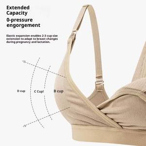 2716 <span class=keywords><strong>Soutien</strong></span>-<span class=keywords><strong>Gorge</strong></span> d'<span class=keywords><strong>Allaitement</strong></span> Anti-Fuite <span class=keywords><strong>Absorbant</strong></span> et Mains Libres pour Tire-Lait, Coussinets Amovibles, Bambou, Sans Armature, Classique Croisé sur le Devant, Maternité - Product Image 4