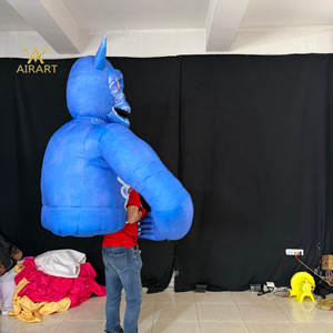 Figura Inflable Gigante de Calavera Azul para Halloween, Fiestas Temáticas de Terror, Eventos en Bares y Parques de Diversiones con Temática de Terror - Product Image 2