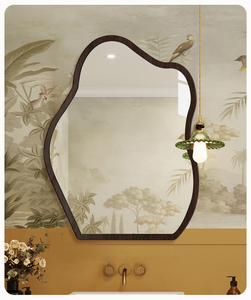 Bois-like haute qualité mode rétro style décor hôtel design moderne salle de bain mur miroir table de lavage - Product Image 4