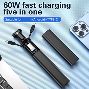 Kit di accessori per telefoni cellulari multifunzionali creativi <span class=keywords><strong>6</strong></span>-in-1 lettore di cavi dati tipo-C scatola portatile con ricarica rapida 3A - Product Image 4