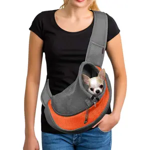 Mochila de viaje pequeña para gatos y perros, bolsa de viaje para mascotas de fibra con cierre de cremallera y patrón impreso