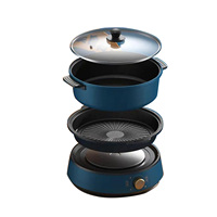 Marmite électrique double saveur 4L, contrôle à bouton rotatif 2 vitesses, chauffage uniforme à 360°, conception anti-brûlure double et arrêt automatique de sécurité