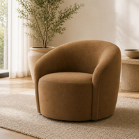 Fauteuil de salon pour hôtel de charme, moderne et minimaliste, fauteuil tubulaire incurvé, canapé en suède rembourré pour hall d'hôtel, bar et projets commerciaux