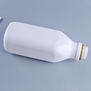 Plastica bianca 38mm diametro 1000ml bottiglia per bevande finitura opaca usa e getta per tè al latte forma rotonda guarnizione pompa quadrata per lozioni - Product Image 2