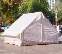 6.3 ㎡   Tente Gonflable de Luxe Portable pour Crête de Toit, Tente de Camping Extérieure Imperméable Quatre Saisons à Montage Rapide en PVC et Tissu Oxford, Cabane Familiale