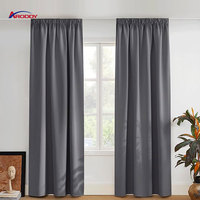 ARODDY Rideau occultant thermique en polyester noir, flexible, neutre, sur mesure, faible MOQ, 132 x 213 cm, pour boutique en ligne