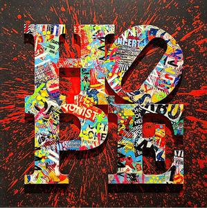 Tableaux sur toile modernes style nordique Graffiti Art LOVE HOPE, affiches et impressions murales pour salon et décoration intérieure - Product Image 3