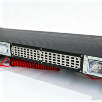 BIAOCHI Aluminium-Gehäuse Rot&Blau LED-Blitzwarnleuchte 12V Sirenen-Lautsprecher Hupe Dach-Notfall-Sicherheitsleuchte für Auto LKW
