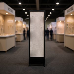 Présentoir rotatif noir à quatre faces en MDF et alliage d'aluminium pour bijoux et boucles d'oreilles - Product Image 2