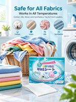 Feuilles de lavage 4-en-1 anti-transfert de couleur, détachantes et protectrices pour linge