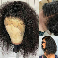 Perruques Courtes Bob Pixie Ondulées Prêtes à Porter, Cheveux Humains, Lace Front, Sans Colle, pour Femmes Noires, Cheveux Vietnamiens Bruts