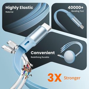 Câble de charge rapide rétractable 6 en 1 100W, câble de charge rapide USB, câble de données USB, câble de charge USB Type C avec logo personnalisé - Product Image 2