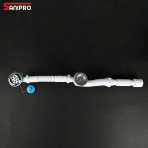 SANIPRO flessibile espandibile tubolare tubo dell'acqua <span class=keywords><strong>sifone</strong></span> trappola per bottiglie in plastica <span class=keywords><strong>cucina</strong></span> <span class=keywords><strong>doppio</strong></span> <span class=keywords><strong>lavello</strong></span> scarico P-Trap - Product Image 1
