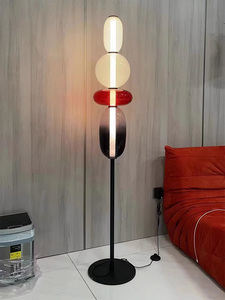 Contemporary Candy <strong>Floor</strong> <strong>Lamp</strong> - Lollipop Minimalist Glass Ellipse <strong>Shades</strong> Artistic Lighting System <strong>for</strong> Gallery Spaces - Product Image 4