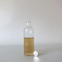 Bouteille en verre scellée cylindrique avec couvercle en aluminium argenté Bouteille en verre de 700ml