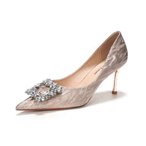 Escarpins tendance à imprimés animaux scintillants, à bout pointu et talon aiguille, avec décoration en strass, pour femme - Product Image 5