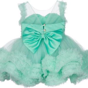 Abito Elegante con Perle e Fiori per Bambine, Vestito Principessa Morbido e Alla Moda - Product Image 4
