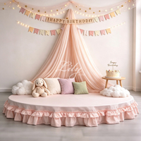 Nappe de table moderne personnalisée en soie de lait faite à la main pour baby shower, fête d'anniversaire, toile de fond, décoration de dessert pour garçon ou fille, aménagement d'événements