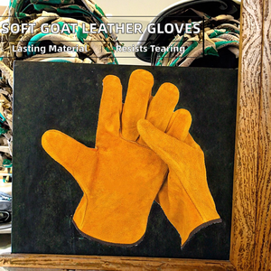 ถุงมือหนังแพะเกรดพรีเมียม สีเหลือง สำหรับงานอุตสาหกรรม ป้องกันมืออย่างดี ทนทาน นุ่ม สบาย ป้องกันไฟฟ้าสถิต - Product Image 2