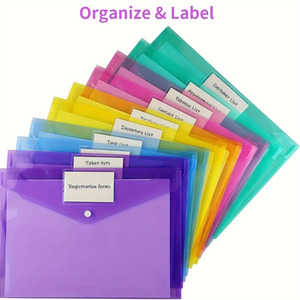 4-Piece thiết lập của tái sử dụng A4 Kích thước PP chất liệu thư mục trình bày với Pocket phong bì <span class=keywords><strong>Snap</strong></span> đóng cửa cho trường văn phòng tài liệu - Product Image 6