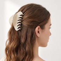 Accessoires JIAYANG – Grande Pince à Cheveux en Acétate pour Cheveux Épais, Style Élégant et Polyvalent, Pince Requin Chic, Design Géométrique et Fils Métalliques, Idéal Cadeau