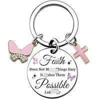 Porte-clés Klpoyu pour femmes chrétiennes avec verset biblique inspirant - Alliage d'argent, forme irrégulière, cadeau religieux et spirituel pour adolescentes