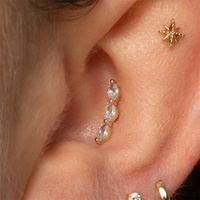 Canner 5A Zircon Coeur Dos Plat Piercing Boucle D'oreille Bijoux De Haute Qualité pour Femmes
