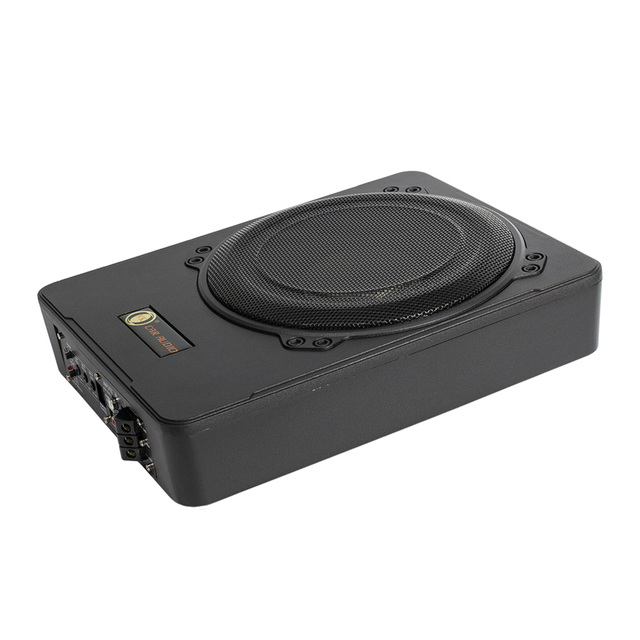 VK 8 Inch DC 12V Single Coil Aluminum Box Active Ultra-thin Slim Car Underseat Subwoofer 350W RMS/600W Peak Pure Bass