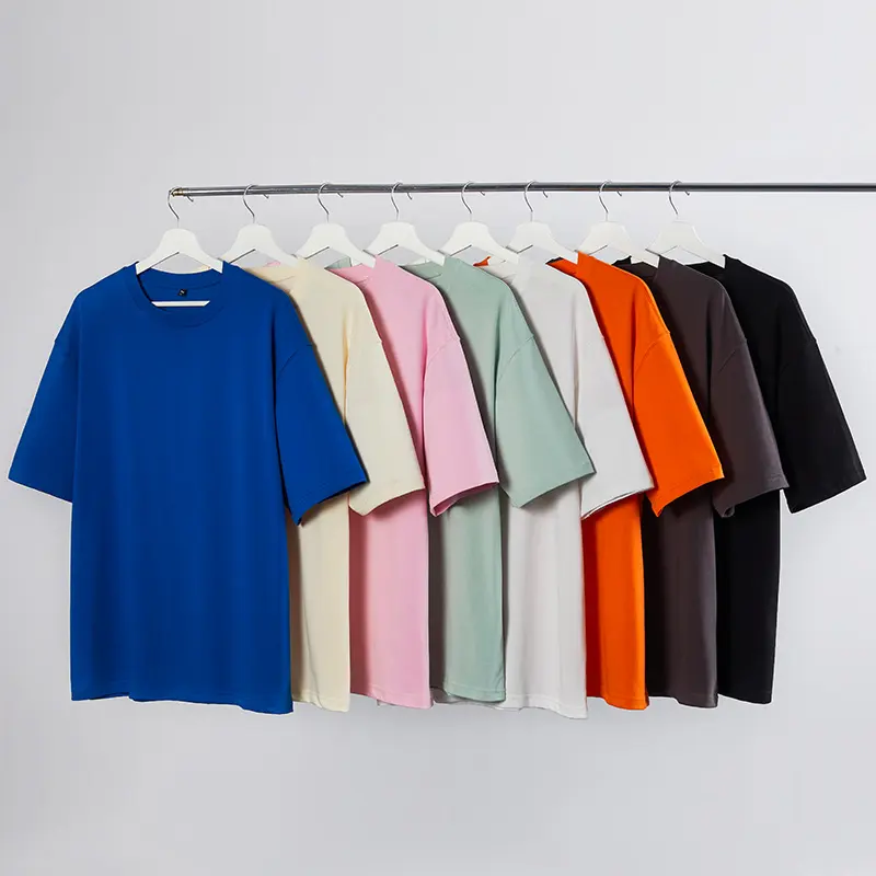 Individuelles schwergewicht Street-Stil-T-Shirt 300g einfarbiges T-Shirt Herbstschulter Übergröße Street-Stil-T-Shirt individuelles Seidenwand-Logo