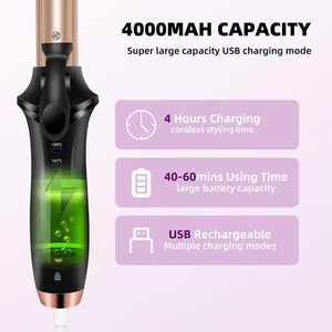 Nouveau <span class=keywords><strong>fer</strong></span> à friser sans fil bigoudi électrique 2 en 1 baguette à friser de voyage pour <span class=keywords><strong>cheveux</strong></span> courts - Product Image 2