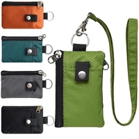 Boshiho Transparent suspendu corde porte-clés étanche Polyester carte de visite porte-cadeau couleur unie bracelet portefeuille porte-monnaie